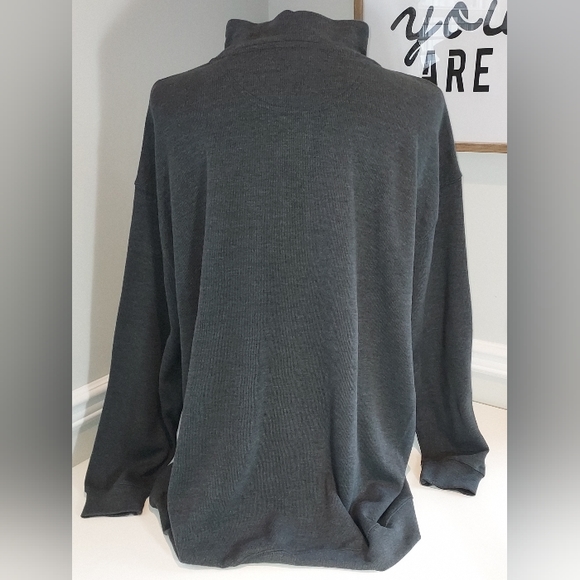 U.S. Polo ASSN. Grey High Neck Partial Zip Long Sleeve Pullover Size 3X NWT - Picture 4 of 8